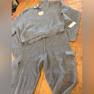 Elegant Gray Knit Pajama Set